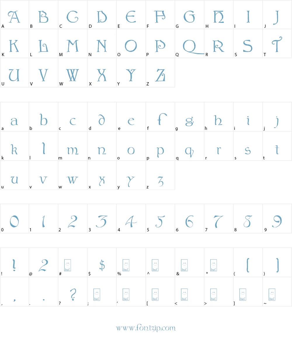 bu Wicked Font Character